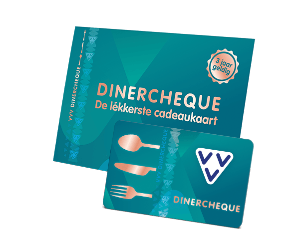 VVV Dinercheque kaart met omslag schuin