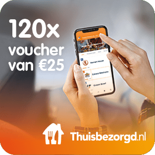 Thuisbezorgd.nl stelt 120 keer een voucher van € 25,- ter beschikking voor het Prijzenfestival