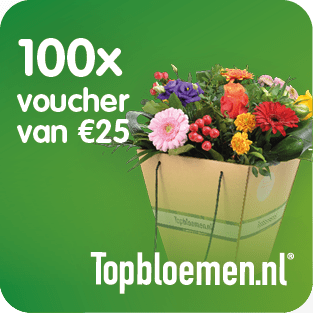 Topbloemen.nl stelt 100 vouchers van €25,- ter beschikking voor het Prijzenfestival