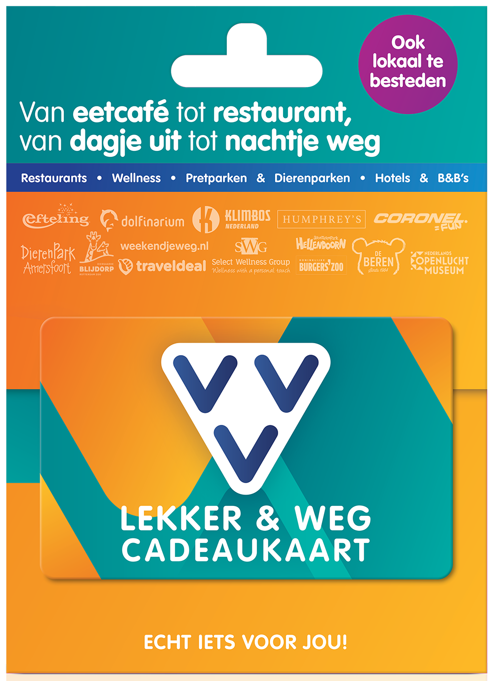 VVV Lekker & Weg Cadeaukaart hangtag