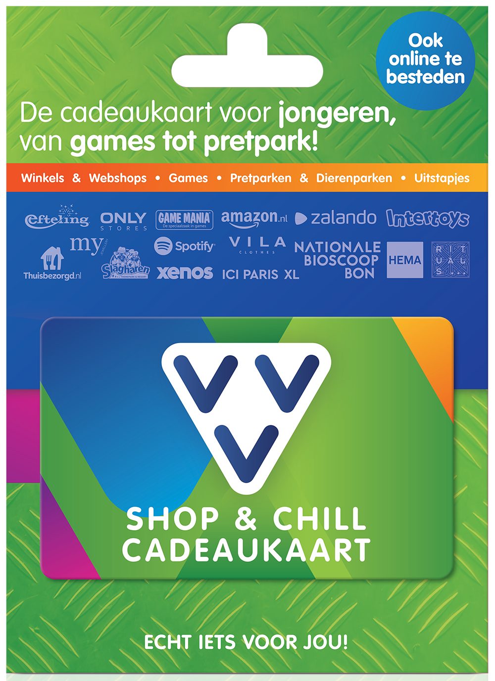 VVV Shop & Chill Cadeaukaart hangtag