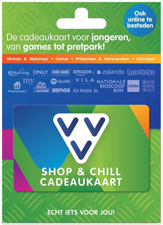 VVV Shop & Chill Cadeaukaart hangtag