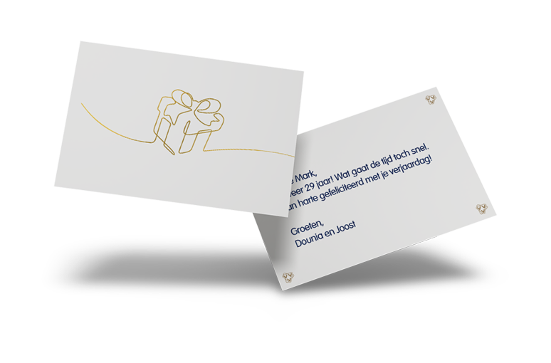 Kaartje met persoonlijke boodschap