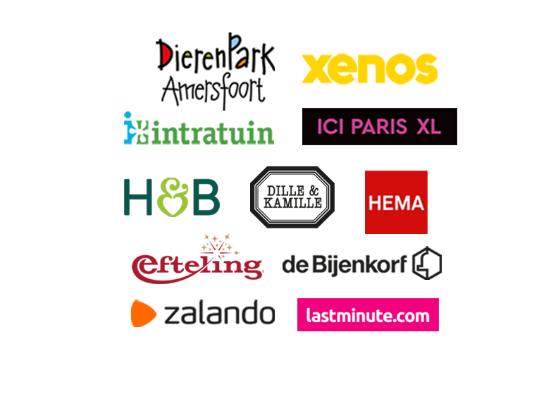 Logo's van verschillende VVV Cadeaukaart acceptanten.
